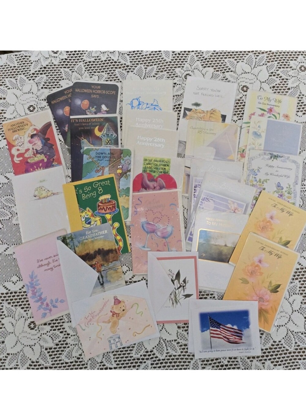 Vintage Greeting Card Lot 25+ Unused Anniversary Birthday Halloween Crafts